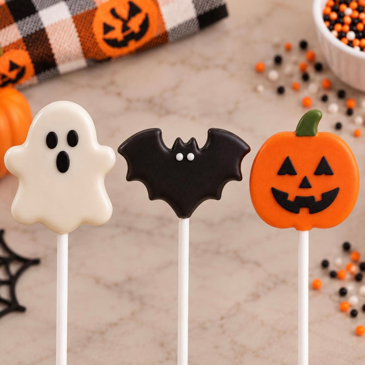 Halloween Cake Pop Cutters & Poppers 2β Inch | Ghost Bat Pumpkin Cake Pop Shapers | 3D Printed Halloween Baking Tools