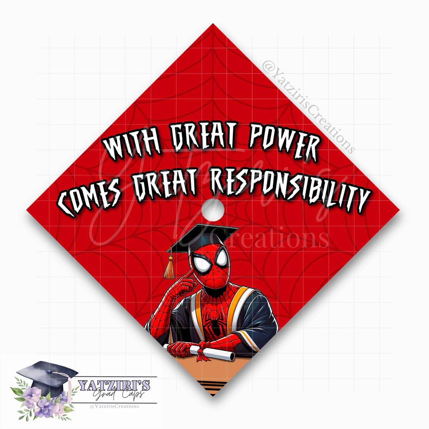 With Great Power Printed Graduation Cap Topper