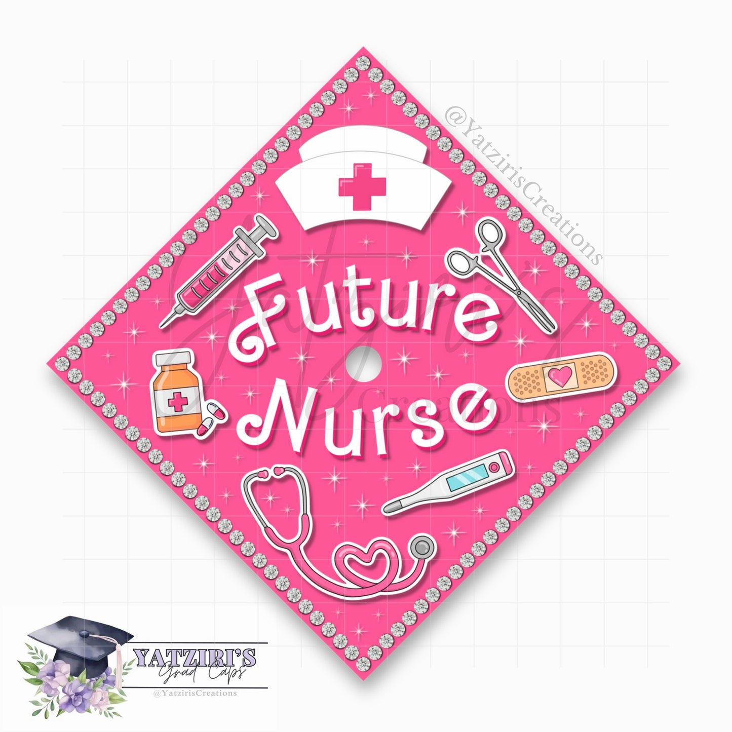 Future Nurse Printed Graduation Cap Topper
