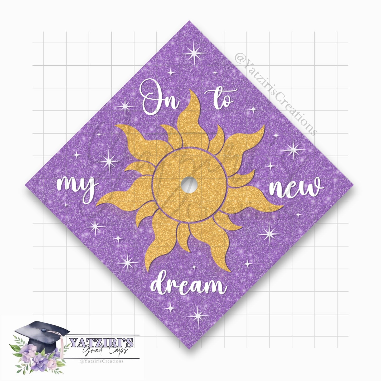 On To My New Dream Printed Graduation Cap Topper