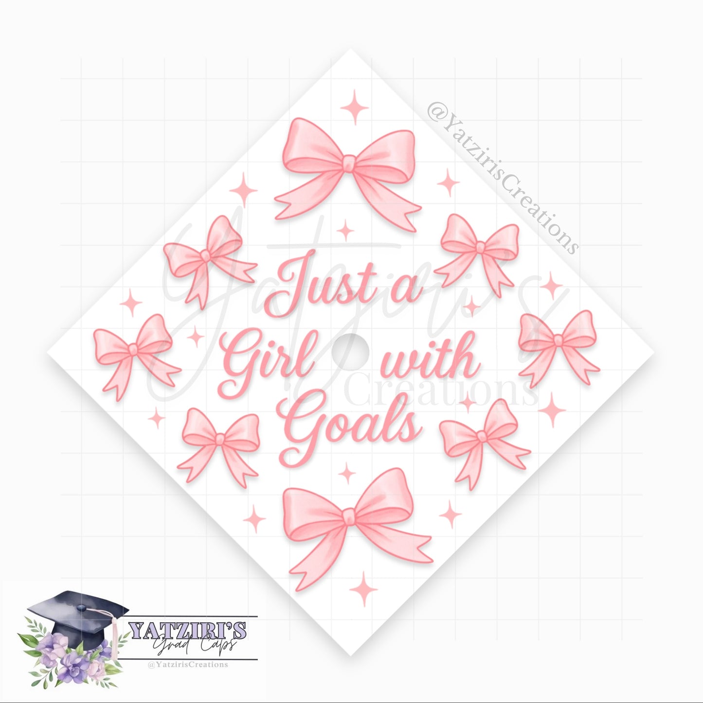Just a Girl Printed Graduation Topper