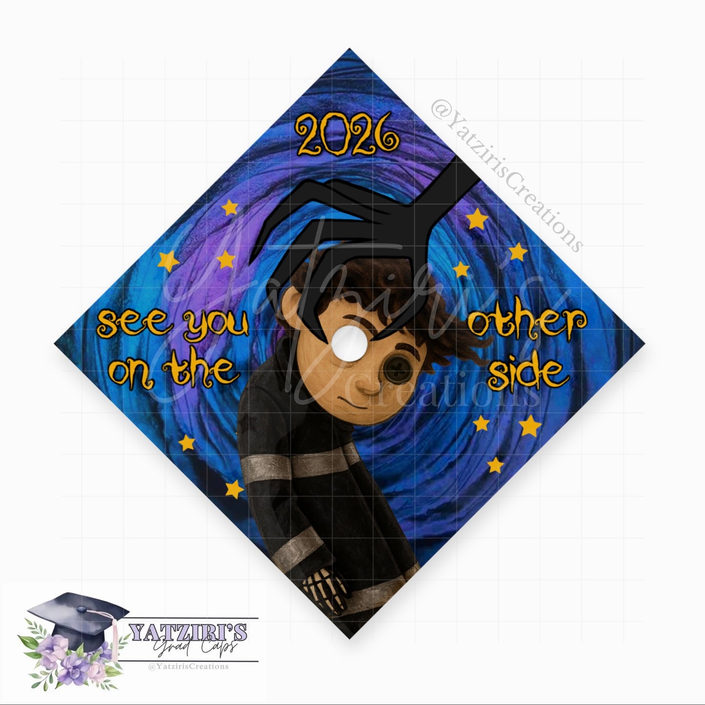 See You On The Other Side Guy Printed Graduation Cap Topper