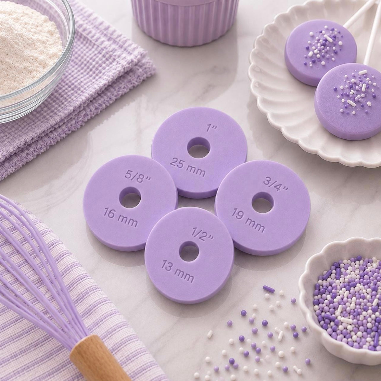 Cake Pop Rolling Pin Guides (Purple)