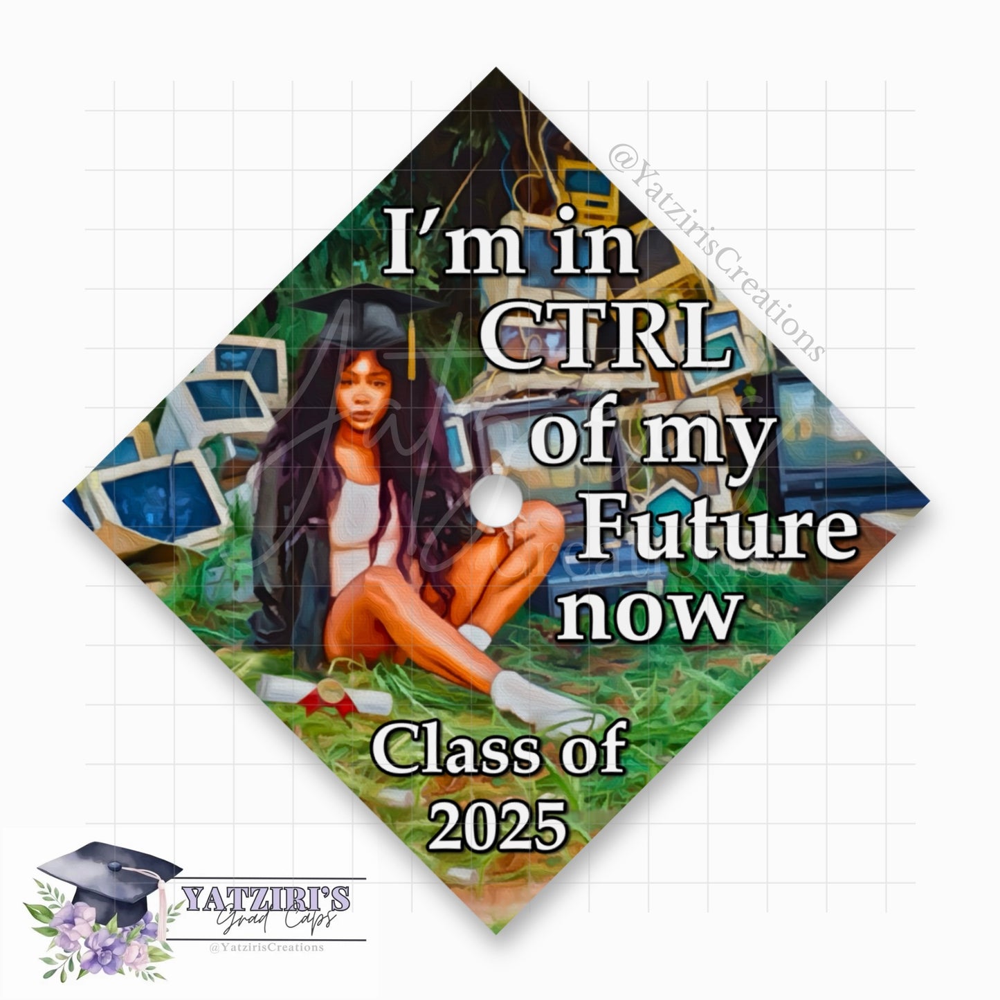 I’m in CTRL Printed Graduation Cap Topper