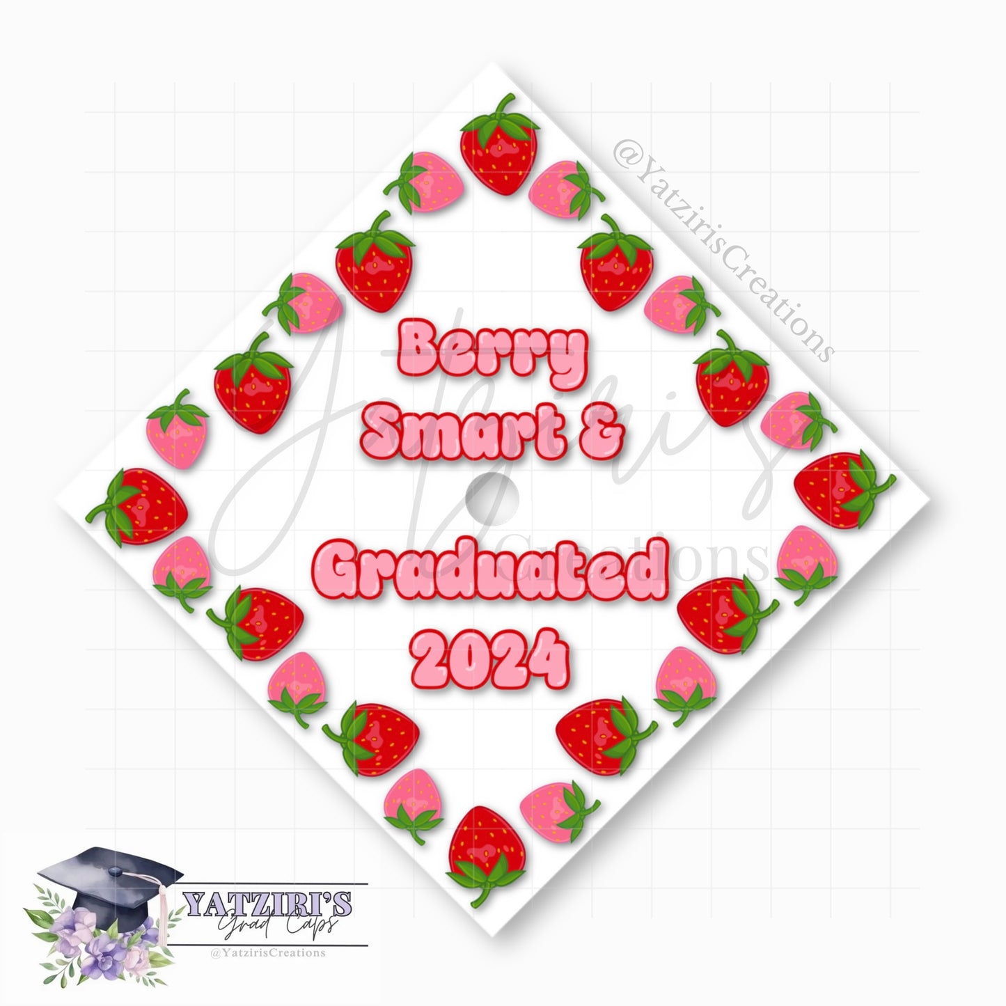 Berry Smart Printed Graduation Cap Topper