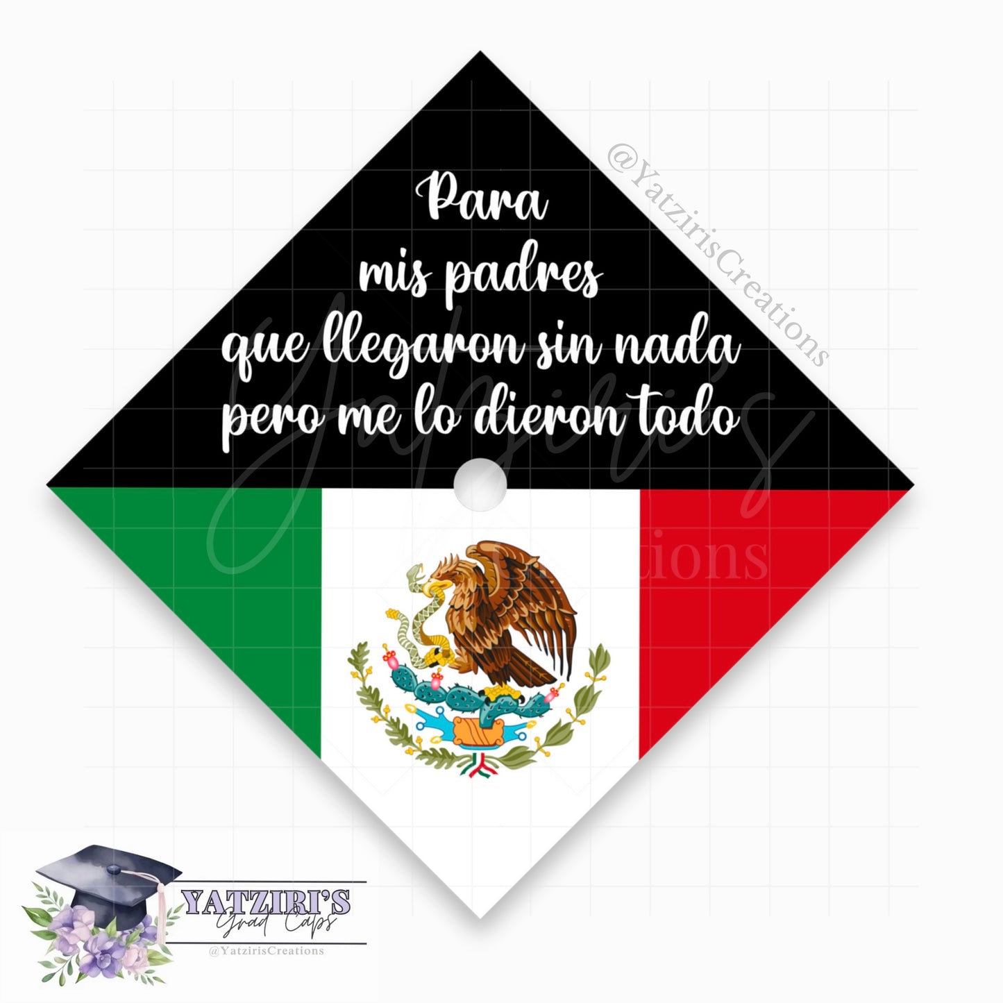 Mexico Flag Printed Graduation Cap Topper
