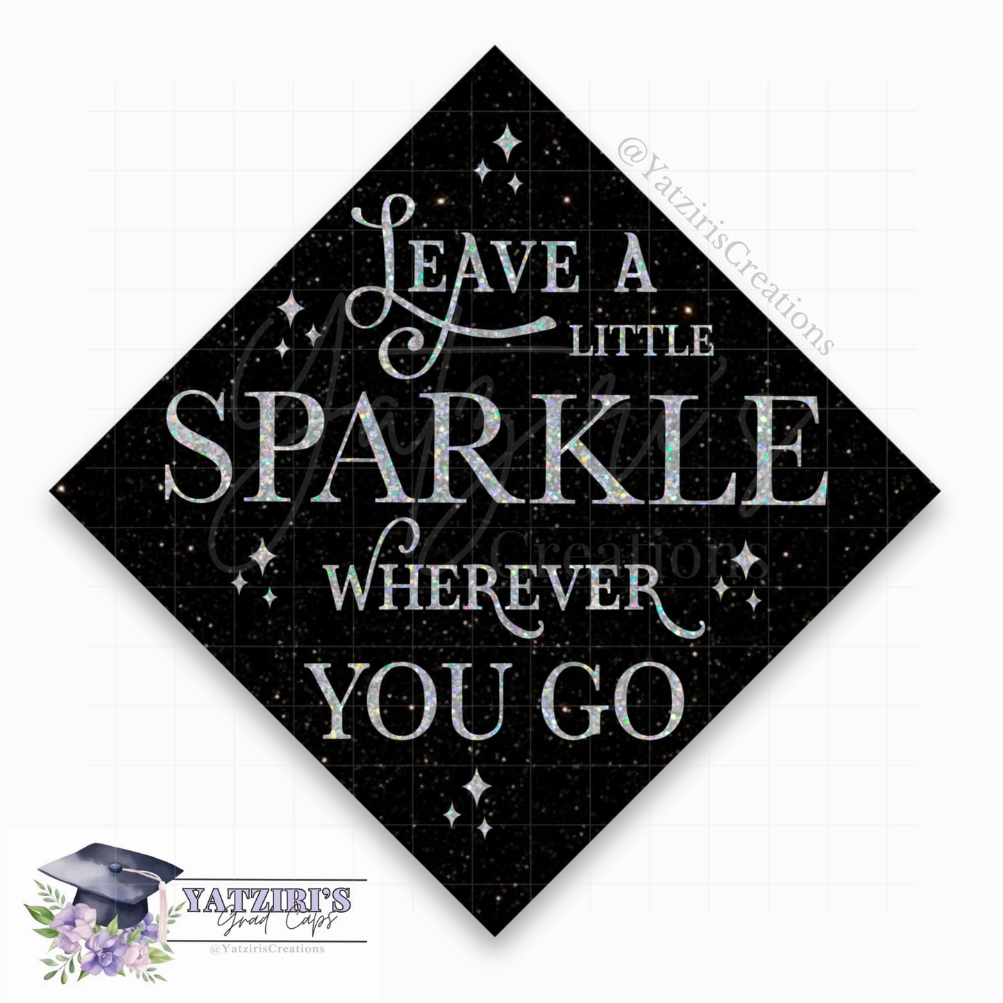 Leave A Little Sparkle Printed Graduation Cap Topper
