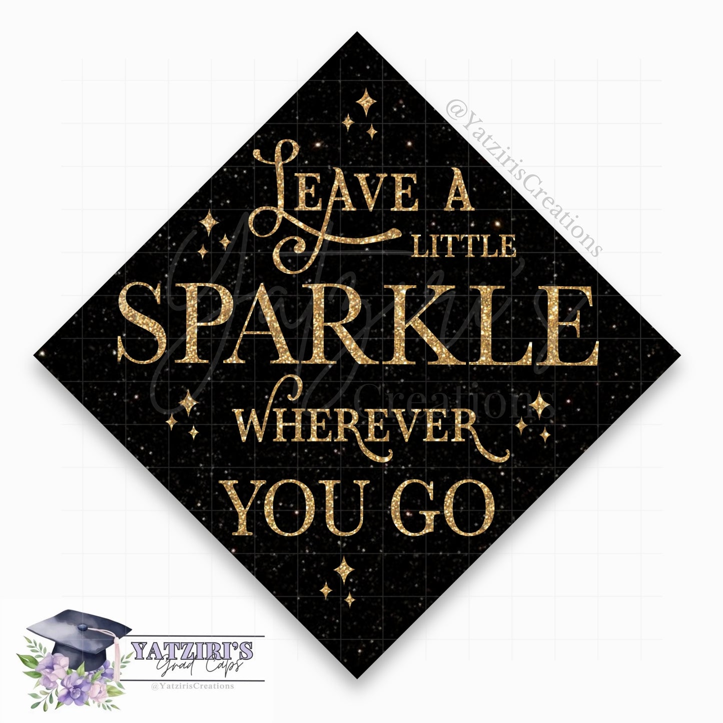 Leave A Little Sparkle Printed Graduation Cap Topper