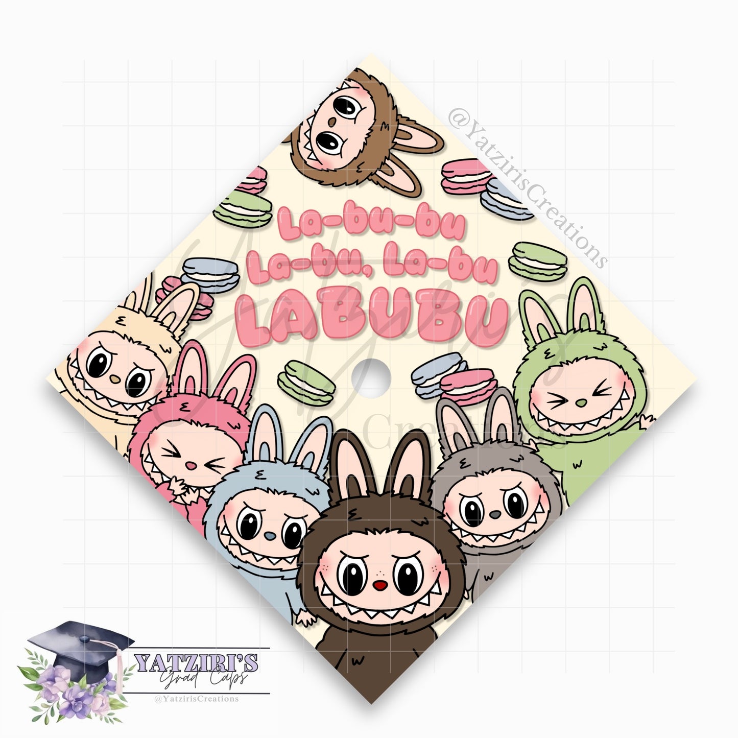 Labubu Printed Graduation Cap Topper