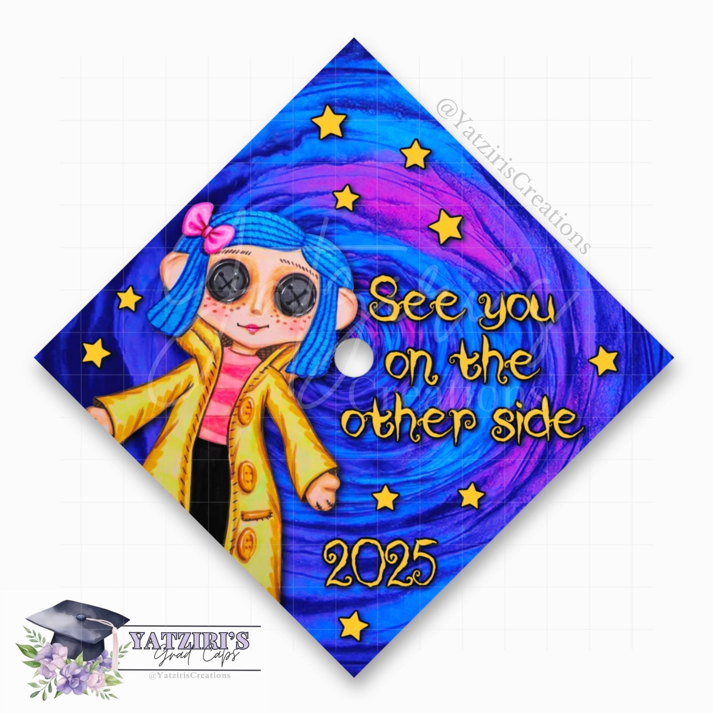 See You On The Other Side Printed Graduation Cap Topper
