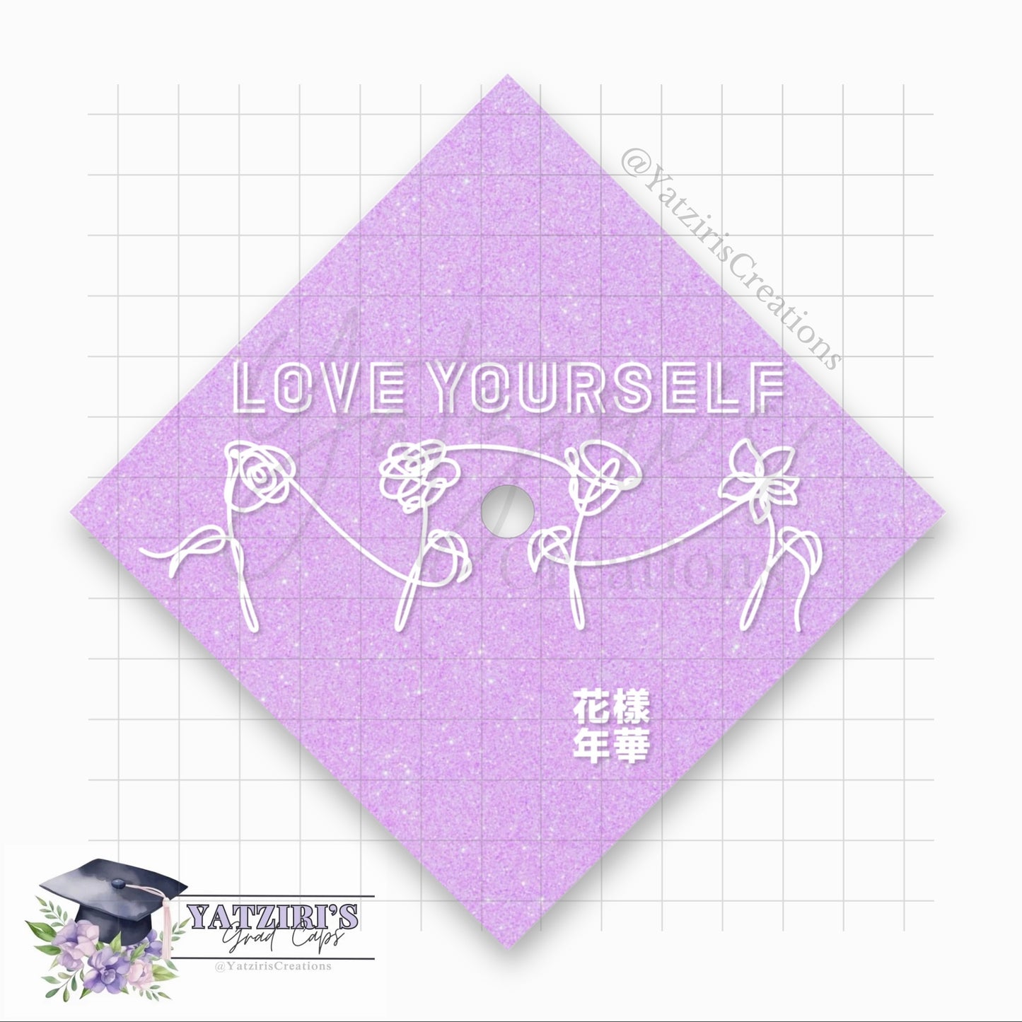 Love Yourself Printed Graduation Cap Topper