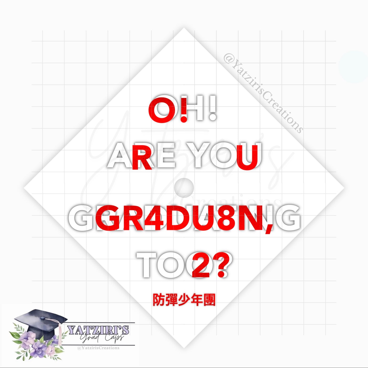 O!RUL8,2? Mini Album Printed Graduation Cap Topper