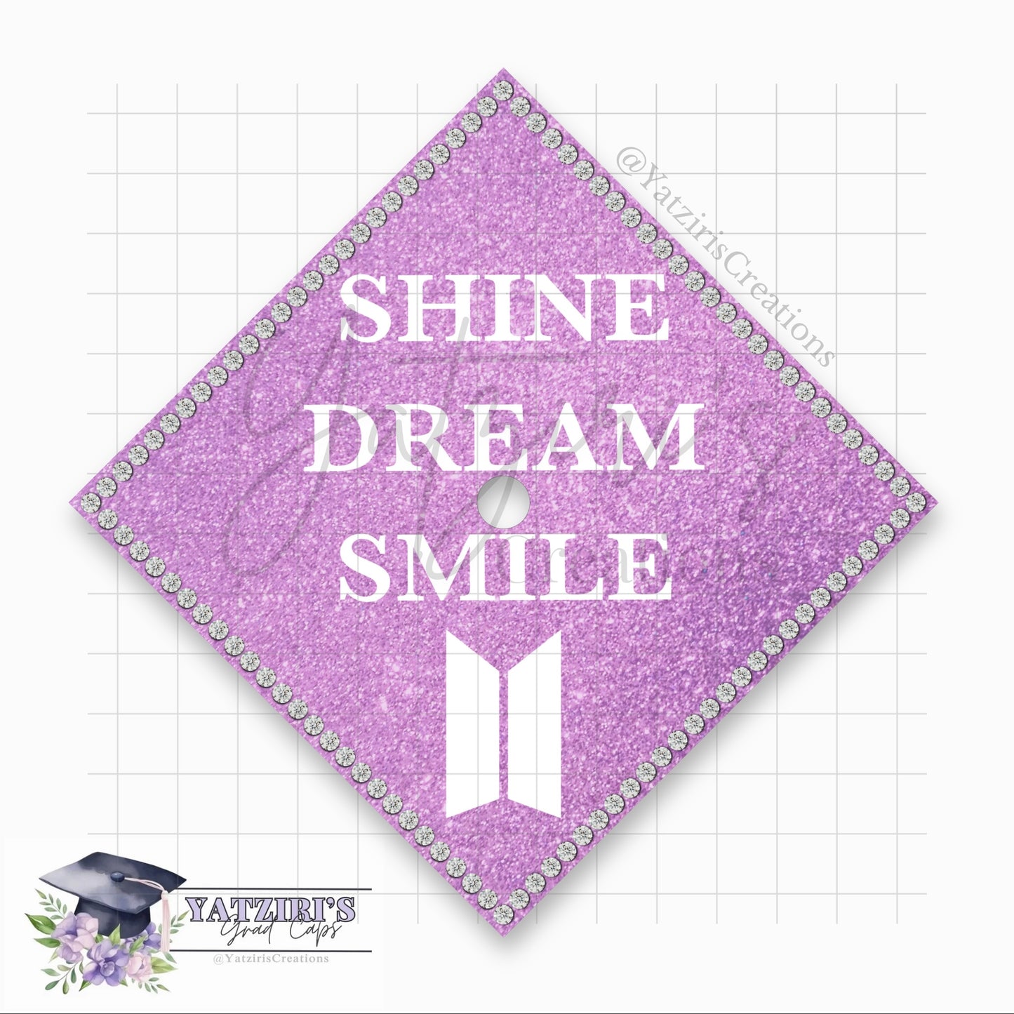 Shine Dream Smile Printed Graduation Cap Topper