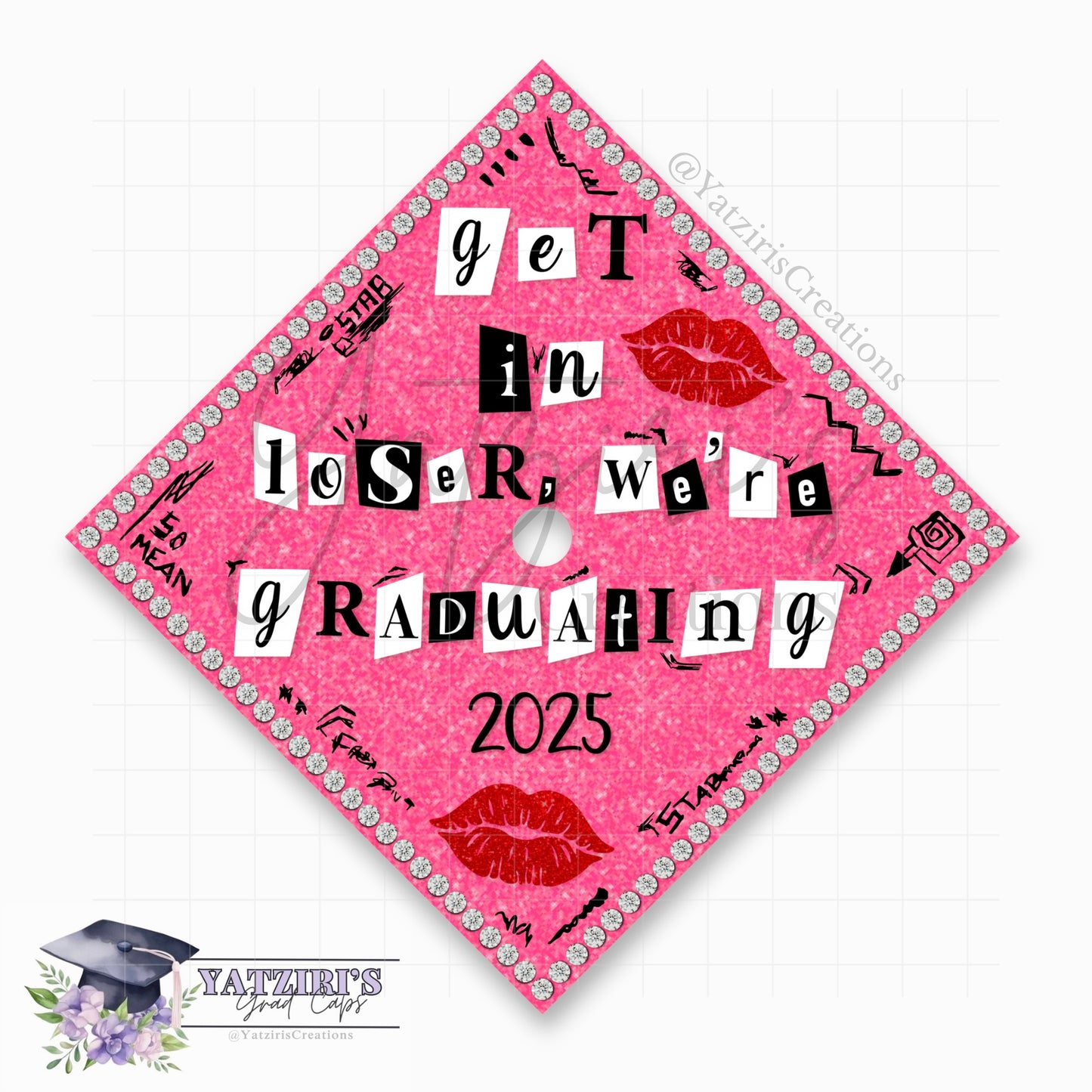 Get In Loser Printed Graduation Cap Topper