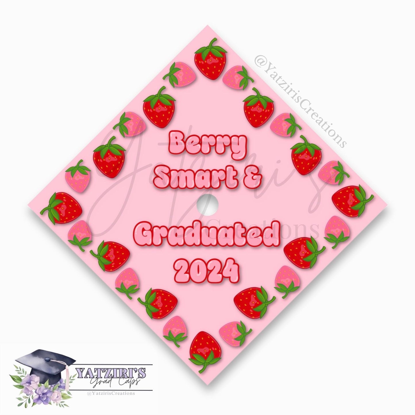 Berry Smart Printed Graduation Cap Topper