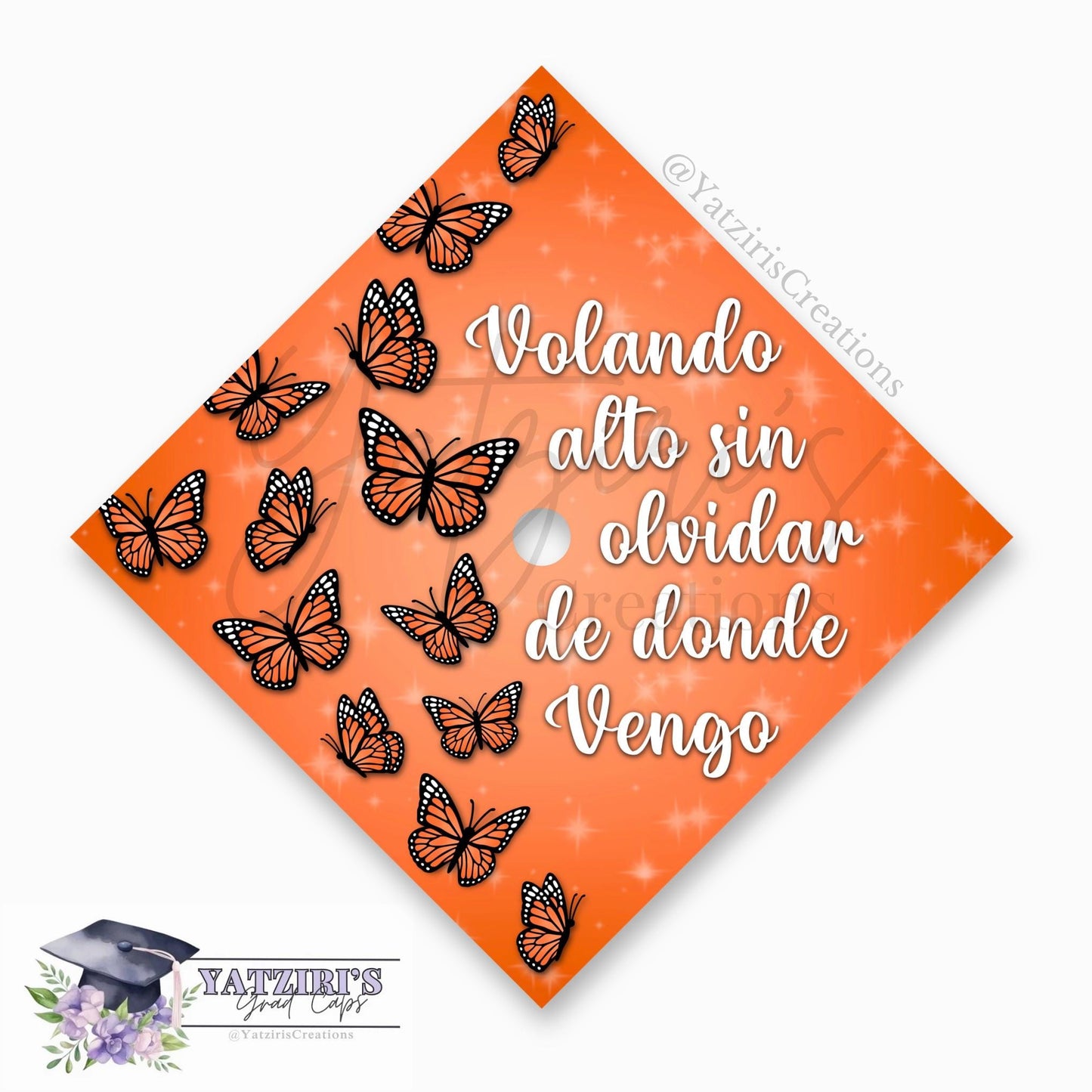Butterfly Printed Graduation Cap Topper