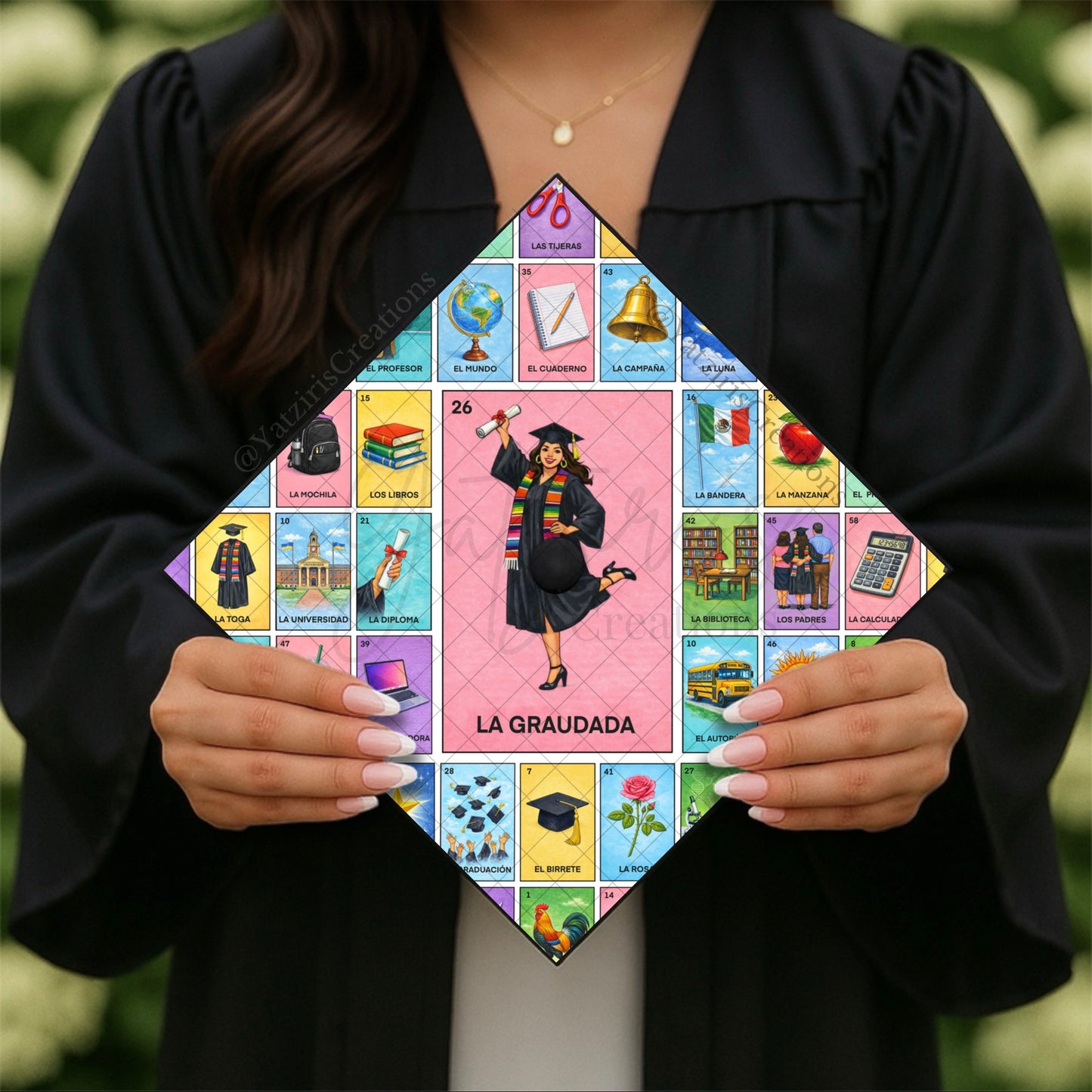 La Graduada Lotería Printed Graduation Cap Topper
