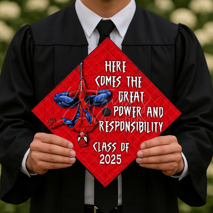 Super Hero Printed Graduation Cap Topper