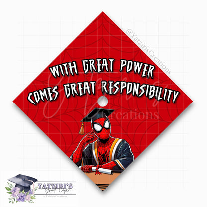 With Great Power Printed Graduation Cap Topper
