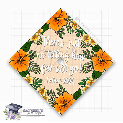 Hibiscus Tropical Printed Graduation Cap Topper