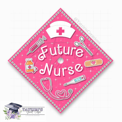 Future Nurse Printed Graduation Cap Topper