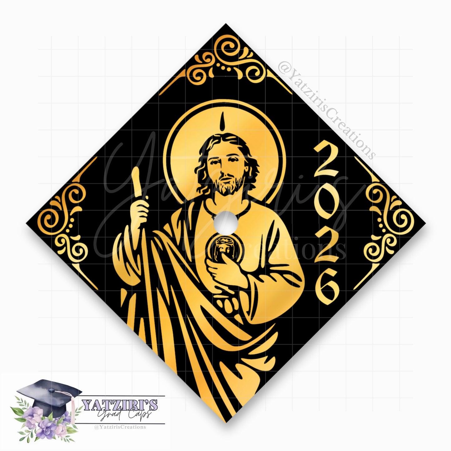 San Judas Printed Graduation Cap Topper