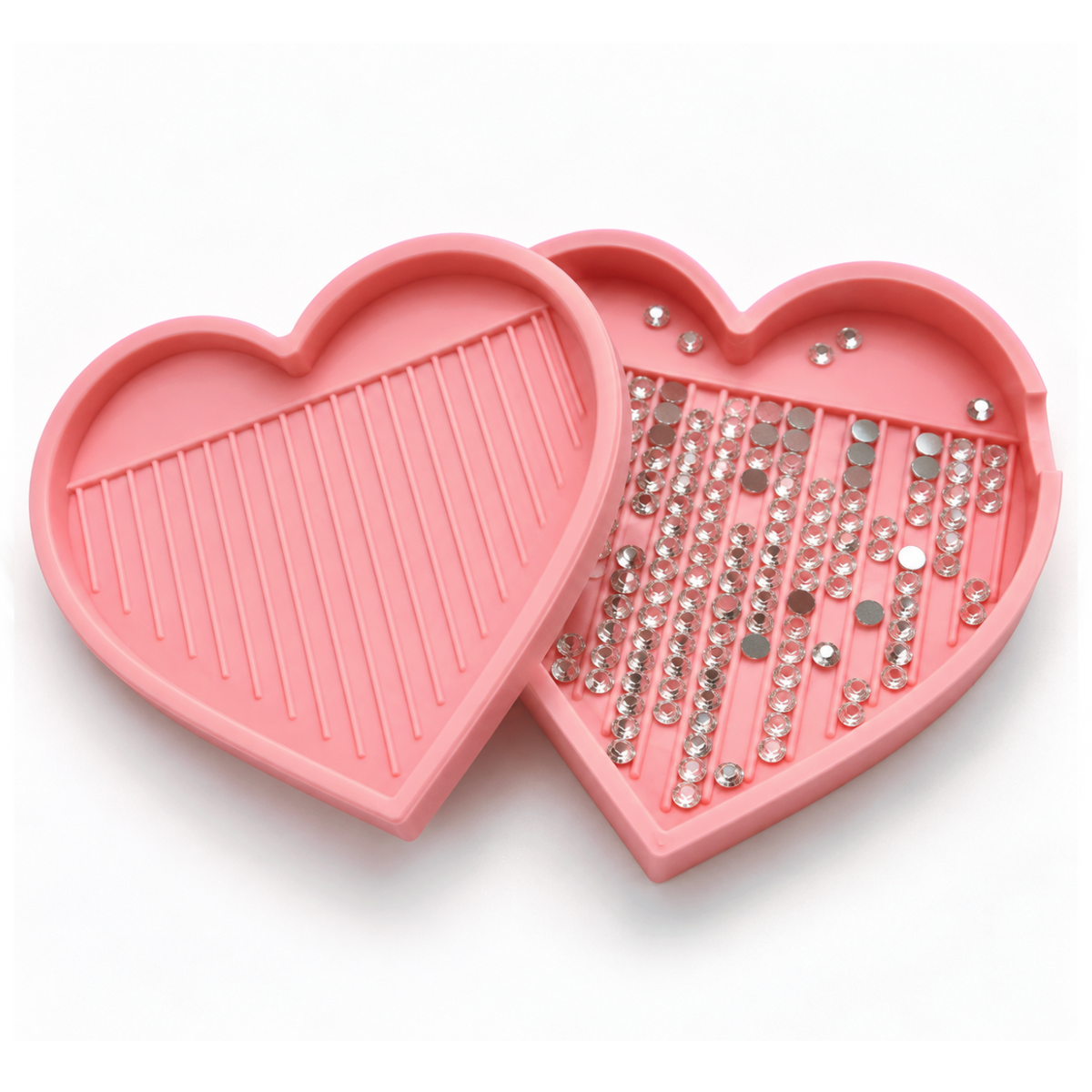 Heart Shaped Rhinestone Tray Double Sided