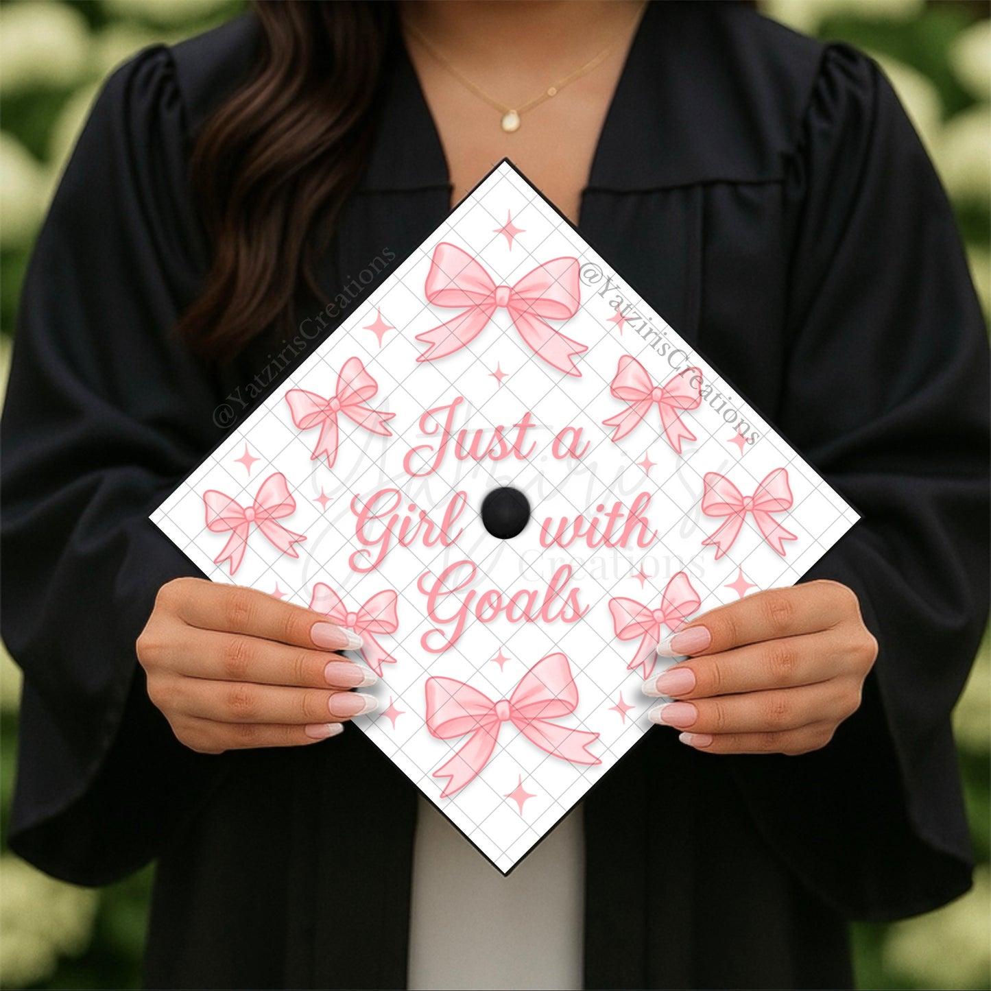 Just a Girl Printed Graduation Topper