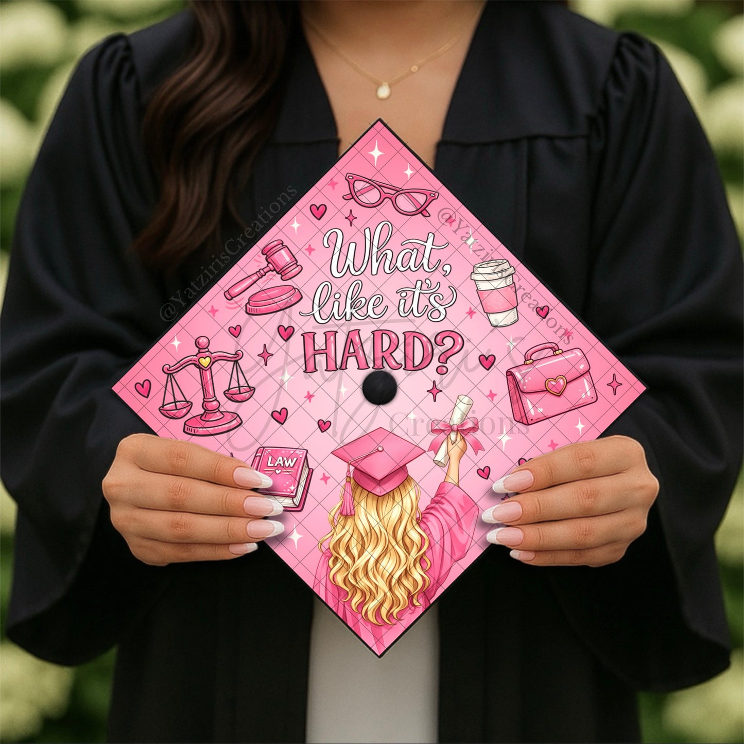What Like It’s Hard Printed Graduation Cap Topper