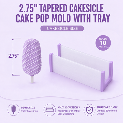 2.75’ Tapered Cakesicle Mold Set with Popper & Tray
