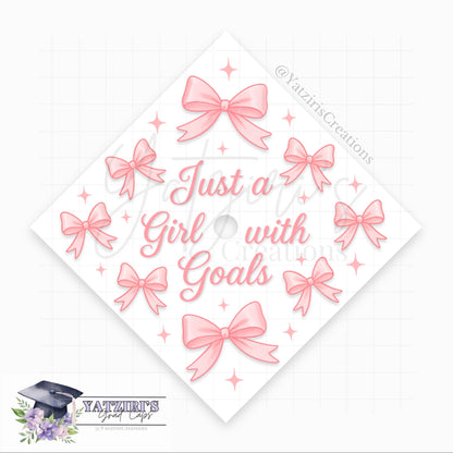 Just a Girl Printed Graduation Topper