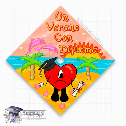 Un Verano Con Diploma Printed Graduation Cap Topper