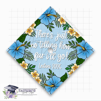 Hibiscus Tropical Printed Graduation Cap Topper
