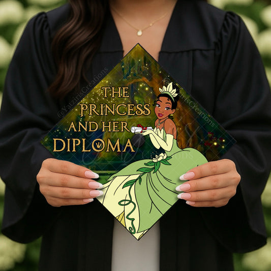 The Princess & Her Diploma Printed Graduation Cap Topper