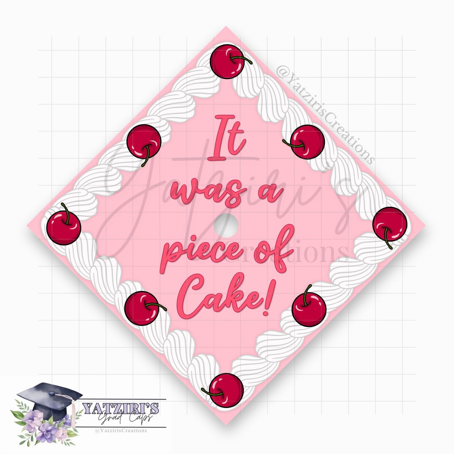 Piece of Cake Printed Graduation Topper