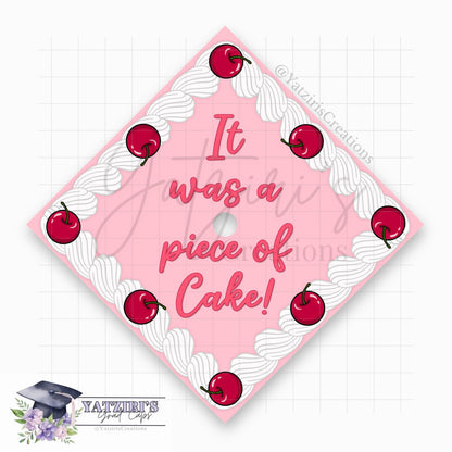 Piece of Cake Printed Graduation Topper