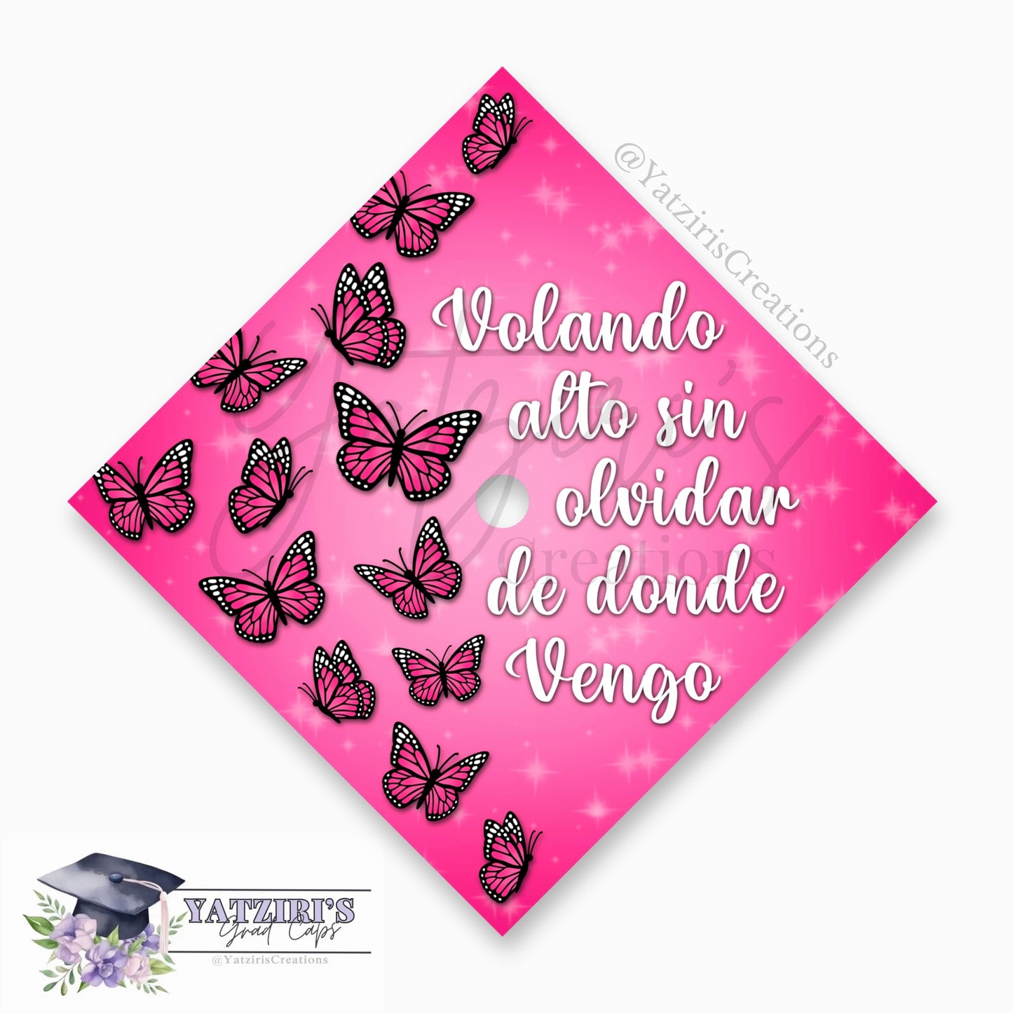 Butterfly Printed Graduation Cap Topper