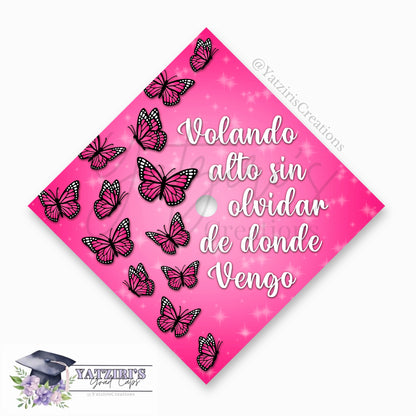 Butterfly Printed Graduation Cap Topper