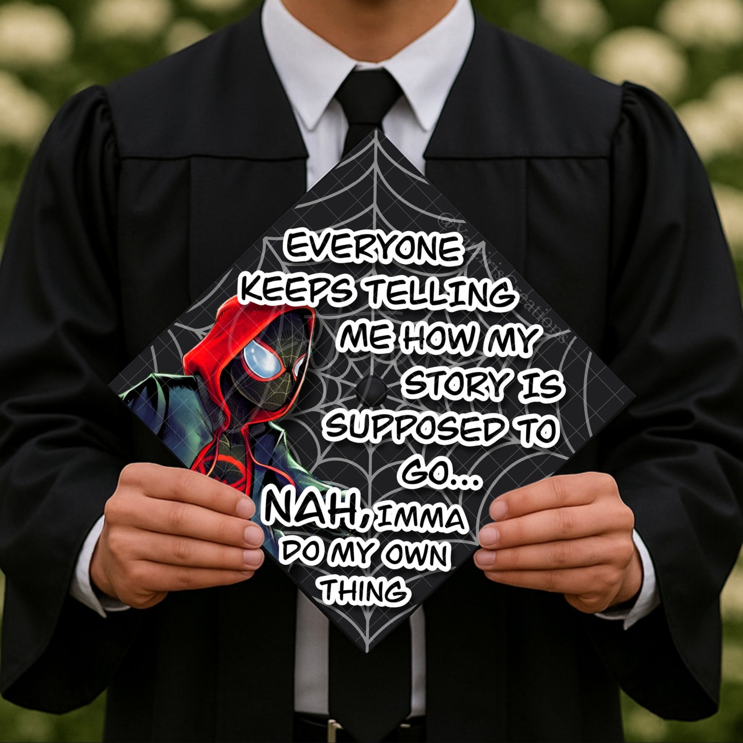 Spider Verse Printed Graduation Cap Topper