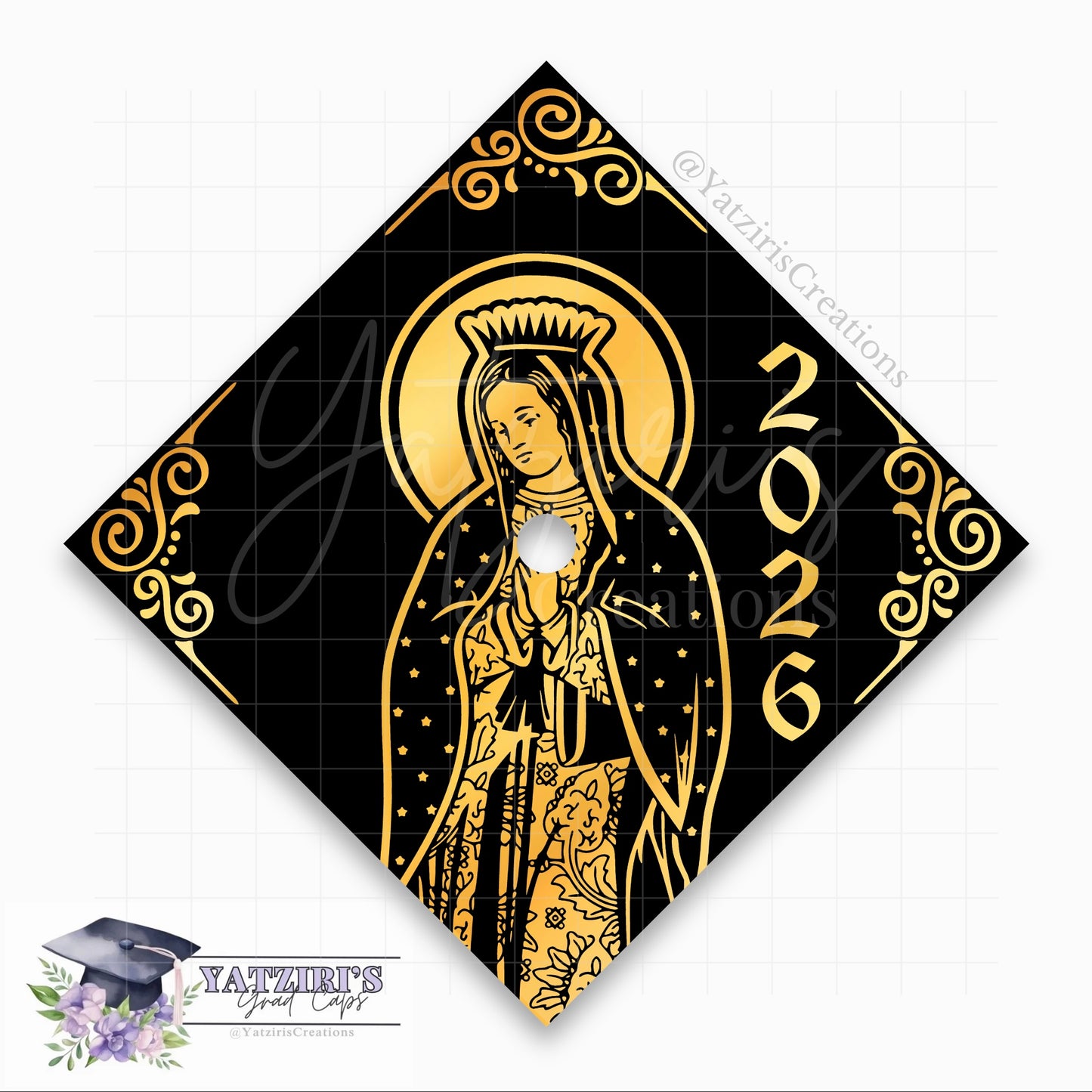 Virgin Mary Printed Graduation Cap Topper
