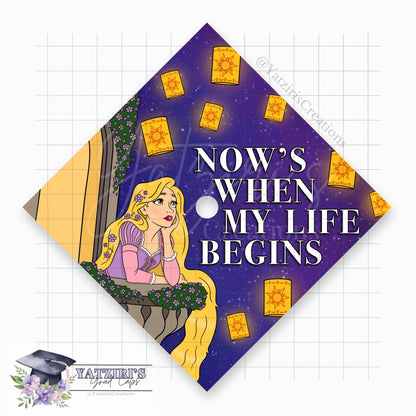 Princess Lanterns Printed Graduation Cap Topper