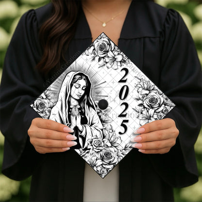 Virgin Mary Printed Graduation Cap Topper