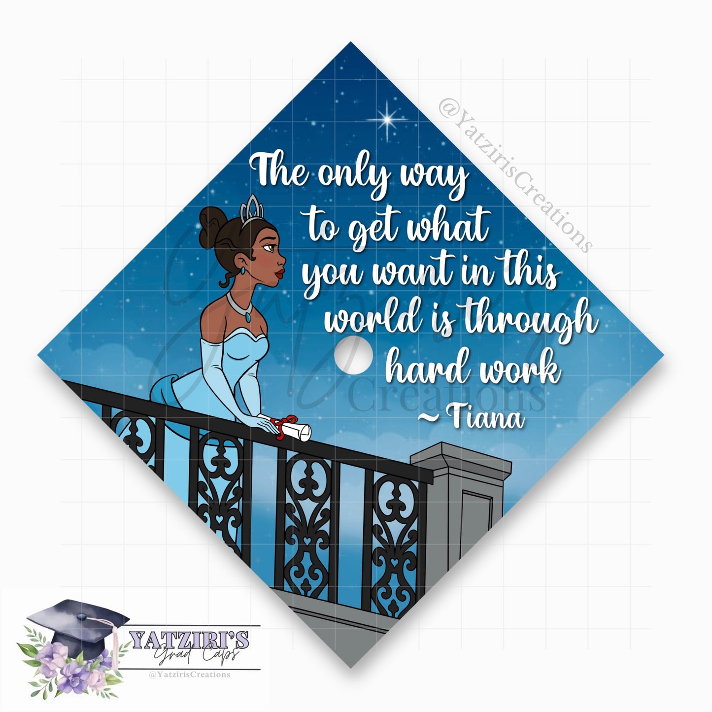 Wishing Star Printed Graduation Cap Topper