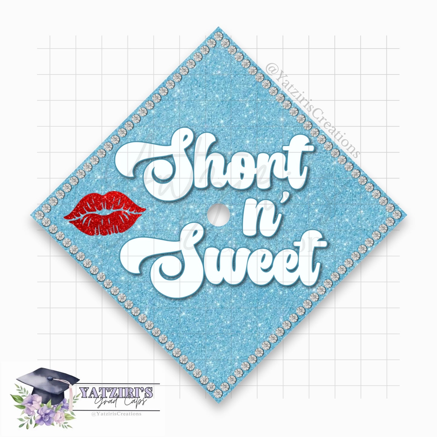Short and Sweet Printed Graduation Cap Topper