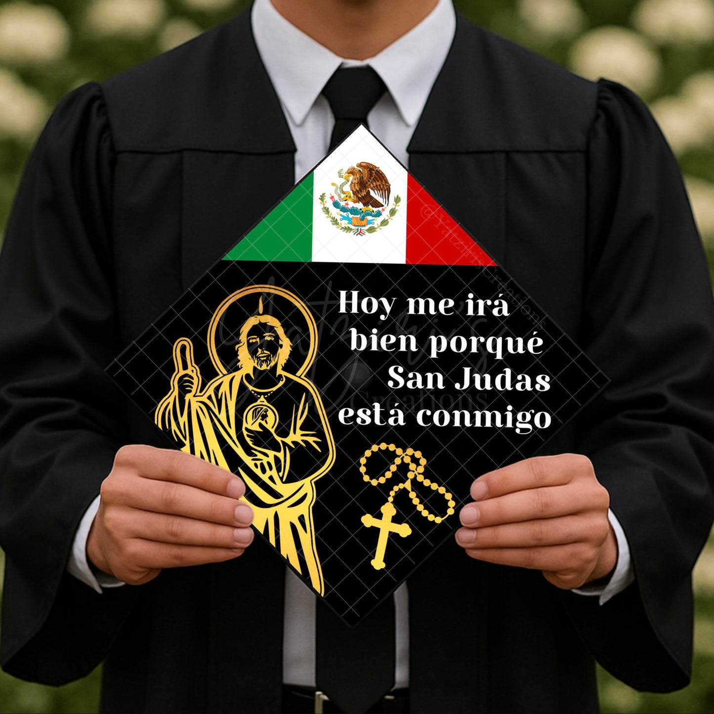 Mexico San Judas Printed Graduation Cap Topper