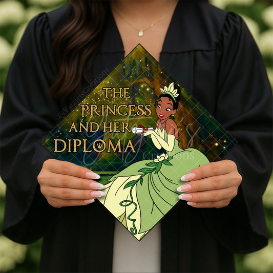 The Princess & Her Diploma Printed Graduation Cap Topper