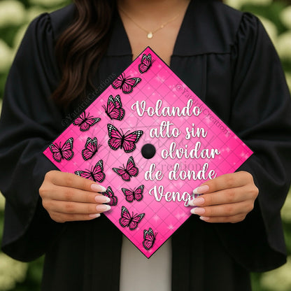 Butterfly Printed Graduation Cap Topper