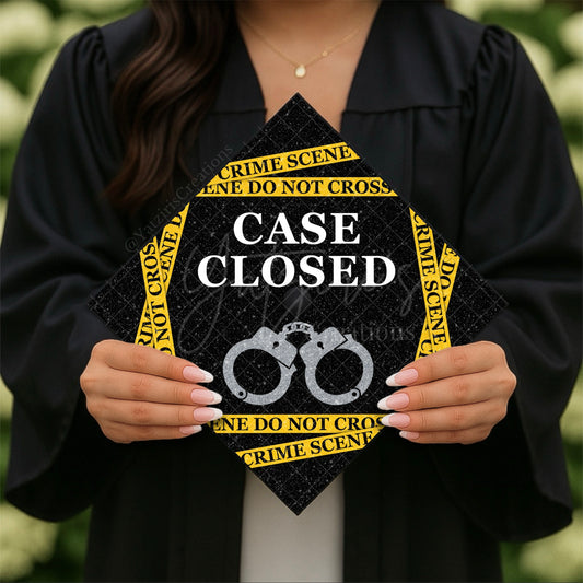 Case Closed Printed Graduation Cap Topper