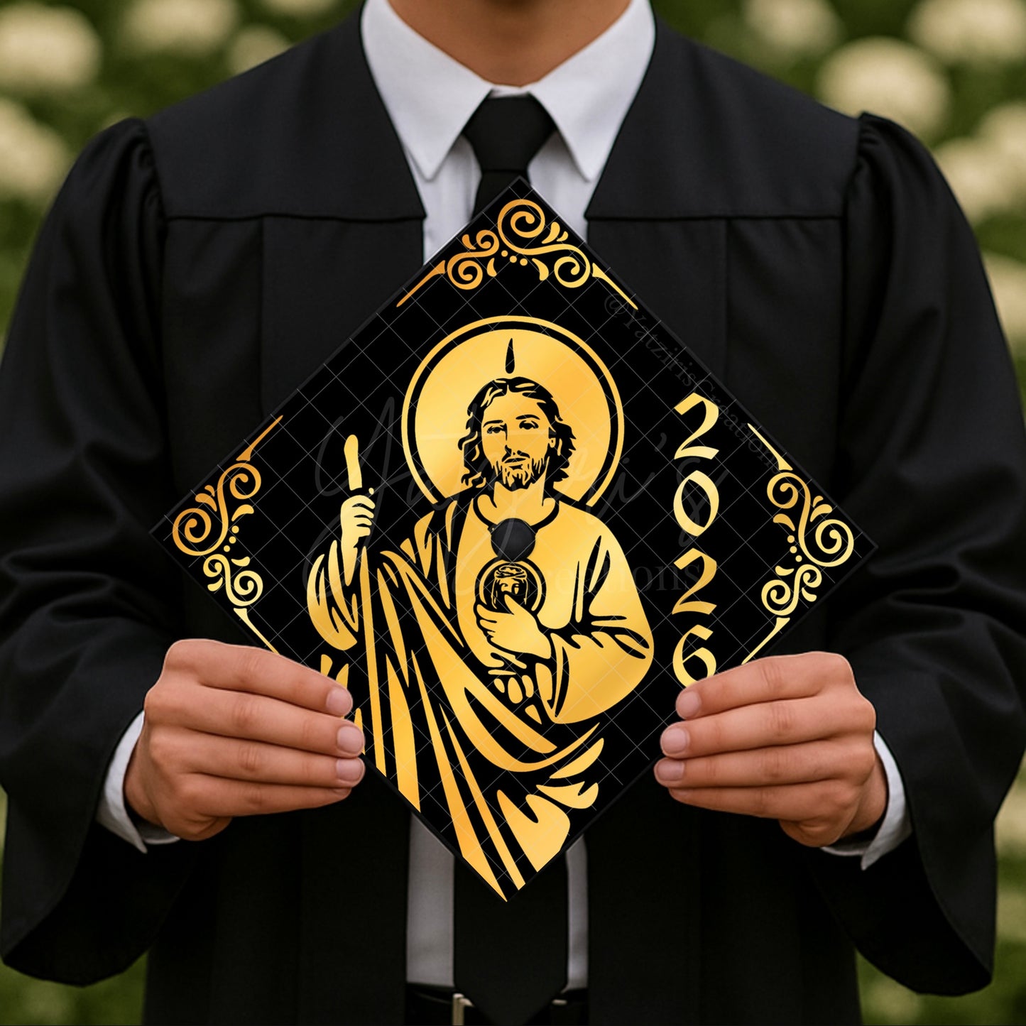San Judas Printed Graduation Cap Topper