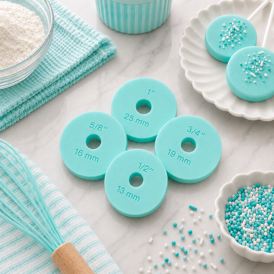 Cake Pop Rolling Pin Guides, Durable Reusable Bakeware Kitchen Pastry Utensils (Available as Individual Pieces or Full Set)